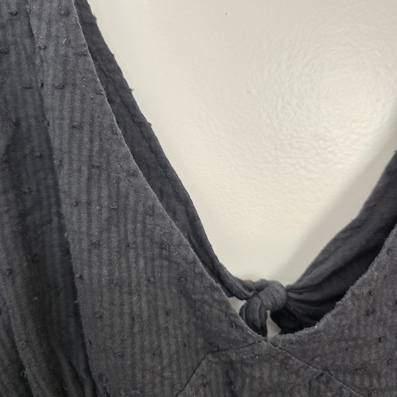 Black Poppy Babydoll Fit & Flare Girly Lightweight Romantic Mini Dress Sz Small - Picture 4 of 10